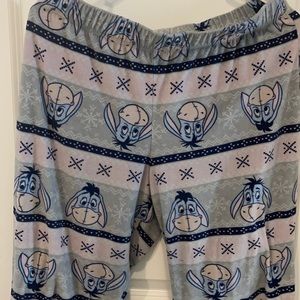 Disney Pooh Eeyore Velour Jammy Pants Size M 8-10